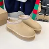 Box Pantofole Tasman da Donna, Pantofole in Pelliccia di Castagna, Pantofole Pitaz in Lana, Sabot, Stivali con Plateau da Uomo, Slip-on, Tomaie in Pelle Scamosciata, Comodi Stivali Firmati Autunno/Inverno