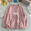 Logo Yuvarlak Boyun Sweatshirt ile Al0LUU Kadın Gevşek Çift Sweatshirt Erkek ve Kadınların Düz Renkli Sweatshirt