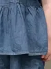 Conjuntos de roupas Coreano Crianças 2023 Versão Verão Meninas Médio e Pequeno Denim Lace Vest Terno