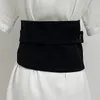 Ceintures femmes piste mode tissu noir Cummerbunds femme robe Corsets ceinture décoration large ceinture TB2987