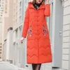 Trench-Coats pour femmes, vêtements d'hiver en coton, couleur unie, longueur, veste ample, à capuche, coupe-vent, confortable, chaud