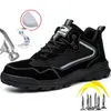 Men Safety Shoes Without Metal Puncture Proof Plastic Toe Work Boots Insulation 6KV Man Reflective Male 231225