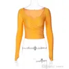 Sexy Elegante Frauen Crop Top T Shirts Frühling Herbst Mode Geraffte Slash Neck Langarm Chic Casual Wilden Streetwear T-shirt tops