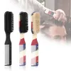 Professionelle 2 in1 Barber Rasieren Bart Pinsel Entfernung Hals Staub Pferdehaar Pinsel Mann Gesicht Schnurrbart Kamm Salon Reinigung Styling werkzeuge