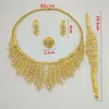 Ny afrikansk guldfärg stor halsbandsarmband örhängen ring set nigerianska bröllop smycken set för festtillbehör 201222265h