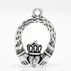 Whole- 100 pz antico tono argento strass Claddagh anello pendenti di fascino 25x18mm risultati dei gioielli che fanno fai da te intero J0506255S