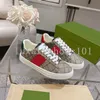 Designer Homens Mulheres Ace Sapatos Casuais Vintage Borracha Plataforma Sneaker Stripe Couro Sapato Splicing Sneakers Bee Bordado Treinadores de Luxo com Caixa