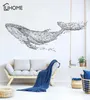 Stor 16555CM6521in Black DIY 3D Geometric Whale PVC Wall Decalsive Family Wall Stickers Mural Art Home Decor Y2001039545522