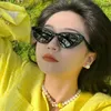 Sunglasses 2023 Black Triangle Cat Eye Woman Brand Designer Mirror Sun Glasses Shades Ladies Eyewear UV400 Lentes De Sol Mujer