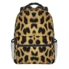 Ryggsäck grå leopard chic trendig tryck kawaii ryggsäckar pojke camping hållbara skolväskor design ryggsäck