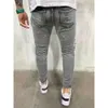 Jean en Denim pour hommes, décontracté, créatif, Style de rue, très extensible, Design déchiré, coupe cintrée, pantalon en Denim, pour le printemps et l'été