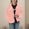 Kobiety z kapturem jesień zima Plush Pullover Ladies Color Coral Polare Zip Up Izolowana lekka, swobodna kurtka na jesień/zimę