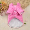 Dog Apparel Warm Padded Coat For Winter Blank Pet Clothes Pink Gray Yellow Short Sleeve Clothing Puppy Jacket Small Dogs XS