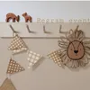 INS Nordic Wooden Triangle Flag Wall Hanging Garland Baby Birthday Party Bunting Banner Kids Room Nursery Decor Po Props 231227