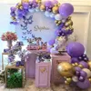 Balloons en or violet Garland pastel ballon arc arc kit de mariage fille adulte d'anniversaire de fête de remise des diplômes de baby shower 231227