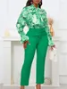 Dames tweedelige broek OL stijl 2 sets damesoutfit lentekleding bloemenprint shirt top en broek streetwear trainingspak set