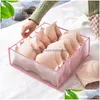 Storage Boxes & Bins Bra Storage Boxes Underwear Clothes Organizer Der Nylon Divider Closet For Folding Ties Socks Shorts Drop Deliver Dh2Db