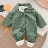Babykläder overaller vinterflicka förtjockar romper corduroy jumpsuit barn pojke kläder småbarn bodysuit födda 231227