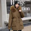 Trenchs de femmes Manteaux d'hiver Veste Femmes Parka 2023 Mode Long Manteau Laine Doublure Parkas Col De Fourrure À Capuchon Chaud Femelle Lâche Puffer Vêtements