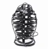 Prodotto sessuale Nuovo morbido bondage in pelle Cappuccia Maschera per vierini maschera Eyepatch Dog Slave adulto BDSM BED Games Sex Flirting Toy Black RE9868932