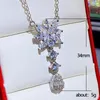 Pendant Necklaces 3-piece Crystal Necklace Earring Ring For Women's Engagement Wedding Party Romantic Accessories Fashion Jewelry