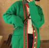 Suéteres femininos designer mulheres g designer padrão cardigan suéter de malha com decote em v manga comprida casaco j64l