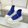 Scarpe da ginnastica firmate in tela stivaletti con piattaforma medio bassa di lusso casual con lacci tripli moda uomo donna scarpe da ginnastica da esterno battistrada slick