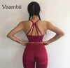 Tenue de Yoga 2 pièces pour femmes, ensemble d'entraînement de Sport, vêtements de grande taille pour femmes, soutien-gorge de Sport et Leggings de gymnastique sans couture, ensembles Activewear8855068