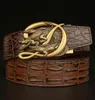 2021 Ceinture d'alligator de crocodile pour hommes Sangle de luxe Boucle automatique Cuir de vachette Véritable Designer Haute Qual8912596