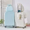 Suitcases Travel Suitcase On Wheels Trolley Luggage Bag Fashion Set Password Lightweight ABS PC USB Rolling Case