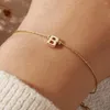 Link Bracelets Go2Boho 수제 A-Z 편지 Golden Dainty Rope Chain 2024 우아한 패션 보석 Boho for Women Men