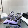 Nowa moda spiczaste bankiety na wysokim obcasie Pumps Pumps Buty Bow Metal Dekoracyjne klamra wysokie obcasy Kapcie boczne puste cienkie obcasy sandały euro 35-42