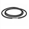 Sälj 20st Lot Fashion Men's rostfritt stål lås Black Wax Leather Cord Choker Halsband DIY278T