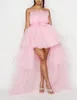 Elegant Mesh Tulle Wedding Party Dress for Women Strapless Off Shoulder High midje Aftonklänningar Formella tillfällen Prom Dresses2023 231227