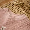 Hiver automne bébé garçons filles pull à manches longues mignon fleur tricot vêtements né tricots pull haut pour bébé 231228