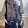スカーフ秋/冬の新しいスタイルCコントラストカラーカシミア両面暖かいタッセルメッシュレッドスカーフショール