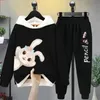 Girl Casual Cartoon Set 2pcs Spring Autumn Toddler Girls Hooded Płaszcz T -koszul