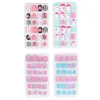 False Nails 96 PCS/4 Children's Kids Art With Lim For Girl Fake Full Cover Färdig produkt Tryck på