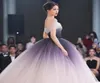 Вне плеча Ombre Prom Dress 2023 Уникальное мяч