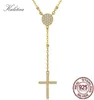 KALETINE 925 Sterling Silver Rosary Necklaces Trendy Gold Jewelry Charms Turkey Necklace Women Accessories Men 2202187426071