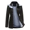 Women's Trench Coats High Quality Hooded Cardigan Coat For Women Big Size Autumn Winter 2023 Casual Clothes - Black Grey Purple