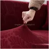 Chaise Couvre Chaise Ers Jacquard P Tissu Vin Rouge Canapé Er Pour Salon Couleur Unie Tout Compris Moderne Élastique Coin Canapé Sliper Dhbmo