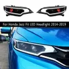 Voor Honda Jazz Fit LED Koplamp 14-19 Auto Accessoires DRL Dagrijverlichting Dynamische Streamer Richtingaanwijzer koplamp