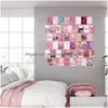 Peintures 50pcs Image esthétique rose pour collage mural kits imprimés de couleur chaude décor de chambre filles art imprimés affiche de dortoir 210310 drop deli dhoxh