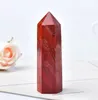 Natural Stone Crystal Point Red jasper Healing Obelisk Quartz Wand Tower Ornament for Home Decor Energy Stone Pyramid