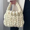 Shoulder Bags Ladies Casual Bag Hand-woven Shopping Wool Fashion Soft Diy Handbag Self-woven Homemade Crochetblieberryeyes