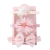 Hair Accessories 3Pcs/Set Flower Baby Girl Headband Lace Bow Crown Born Toddler Turban Band Headbands For Kids