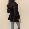 Kvinnors dike rockar koreansk stil för kvinnor 2023 streetwear mode lös vintage dragsko midja casual arbetsvindbrytare jacka kvinna