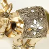 Golden Resin Elephant Statue Feng Shui Elegant Elephant Trunk Sculpture Lucky Wealth Figurine Crafts Ornaments For Home Decor 231227