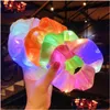 Akcesoria do włosów Luminous Scrunchies LED Fryzjen Kucyk Ponytail Uchwyt Kobiety Dziewczęta Elastyczne satynowe jedwabisty krawat włosy lina acce dhr6u